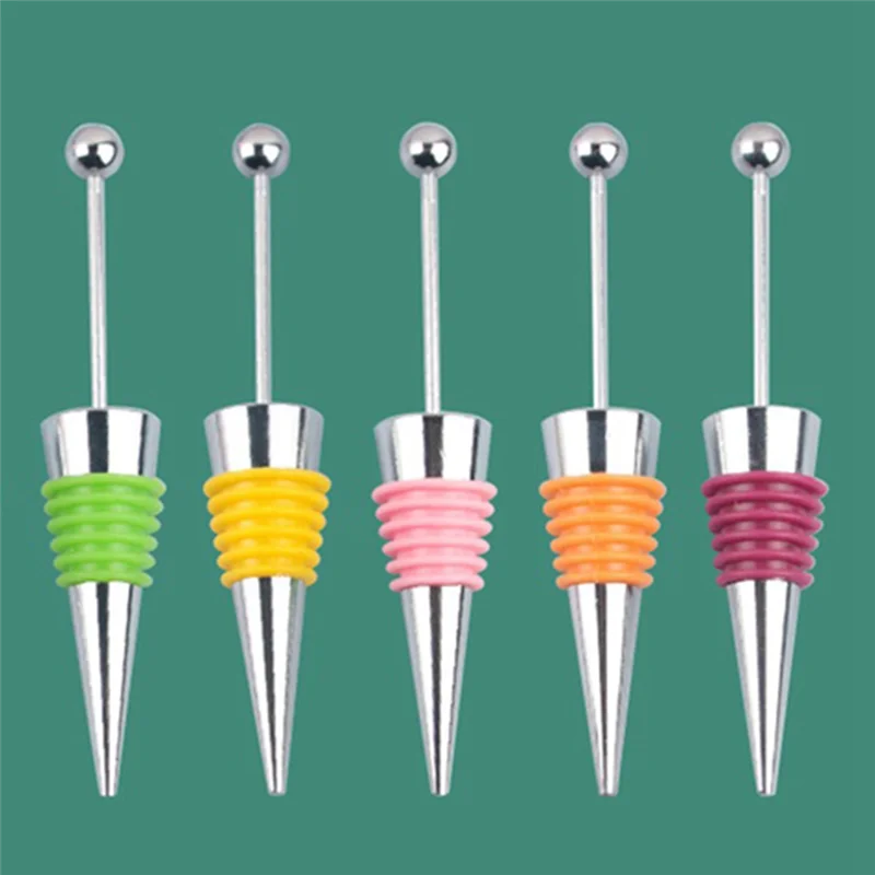 BAAU DIY Beadable 와인 스토퍼 파티 웨딩 바 장식 봉인 된 신선 유지 와인 샴페인 스토퍼