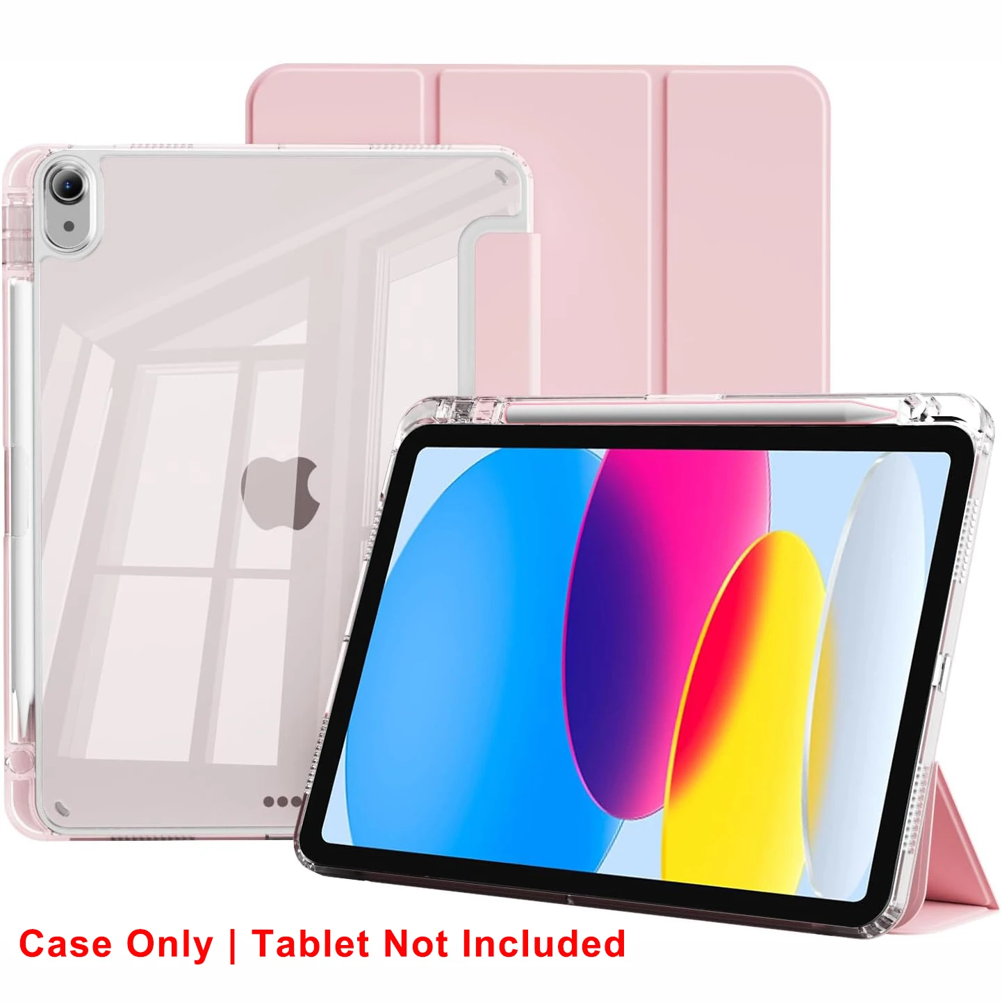 Premium Clear Crystal Tablet Case with Pen Slot and Magnetic Stand - PU Leather Flip Cover