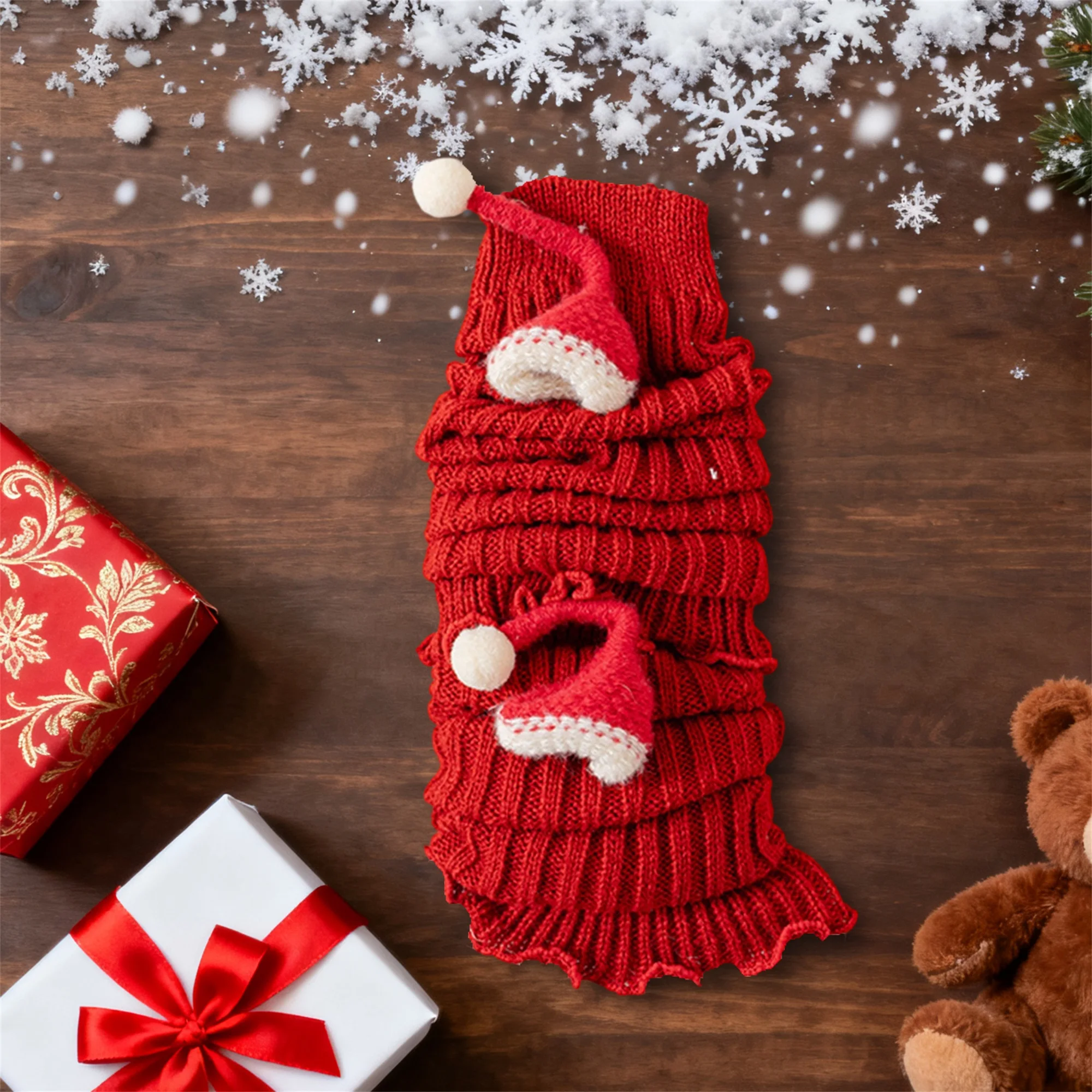 Winter Women s Cable Knit Leg Warmers Slouchy Beanie Hat Knee High Boot Socks Set for Festive Events and Casual Wear