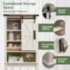 Toilet Storage Cabinet, Farmhouse Storage Cabinet Over Toilet with Sliding Barn Door & Adjustable Shelves,Living Room,White 5