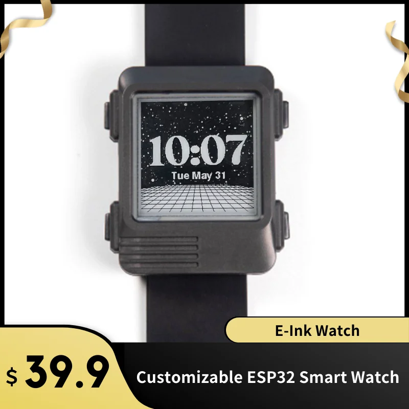 Esp32 Smart Watch Eink Display Adjustable Diy Dial 3d Printer Cases
