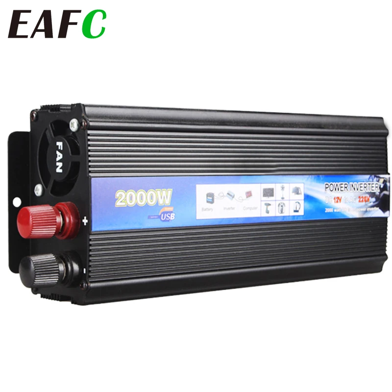 EAFC Car Inverter 12V 220V Car Voltage Converter 2000W-500W Power Inverter Charger Converter DC to AC 12V to 220V for Phone Tablet