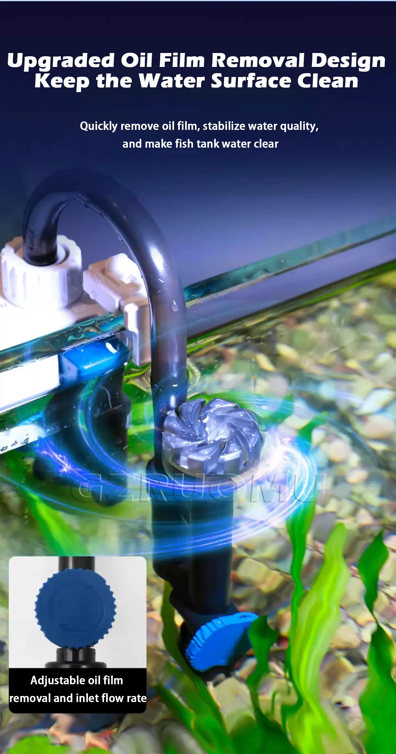 New 3 in 1 Fish Tank Filter YBF-500 Oxygen Filtration Integrated Machine Water P