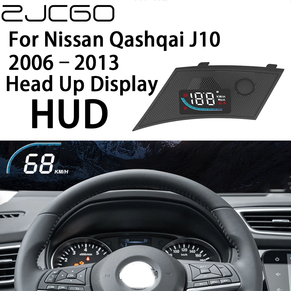 

ZJCGO Auto HUD Display Car Projector Alarm Head Up Display Speedometer Windshield for Nissan Qashqai J10 2006~2013