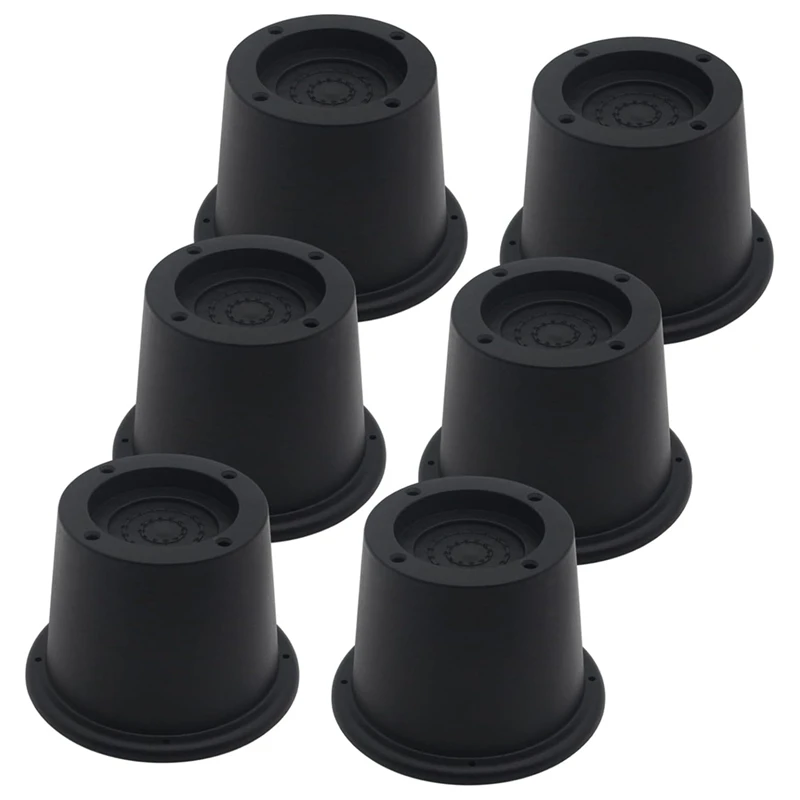 

6Pack 2.3 Inch Black Bed Risers For Sofa,Couch,Desk, Extenders Supports Up To 1,300 Lbs