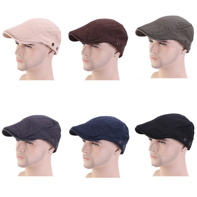 

New fashion Cotton Plaid Newsboy Caps Adjustable Beret Caps Classic Flat Peaked Cap Retro England Hat Women Men Summer Caps