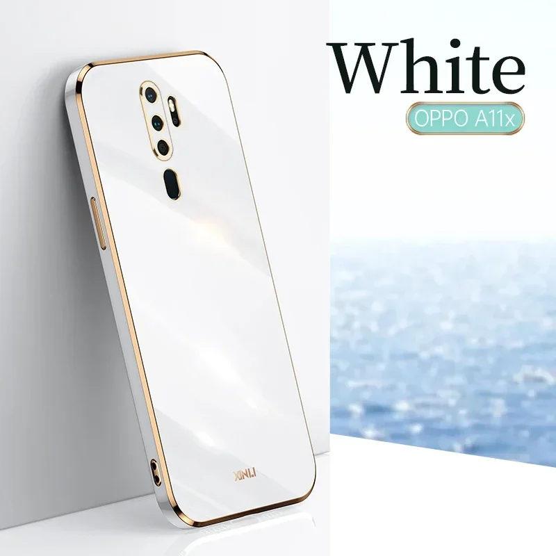 Luxury Square Plating Shockproof Phone Case - Soft TPU Silicone Back Cover