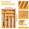 New Kitchen Drawer Cutlery Organizer 5/6 Compartments Bamboo Drawer Box Silverware Tray Durable Kitchen Drawer Organizer Tray 1