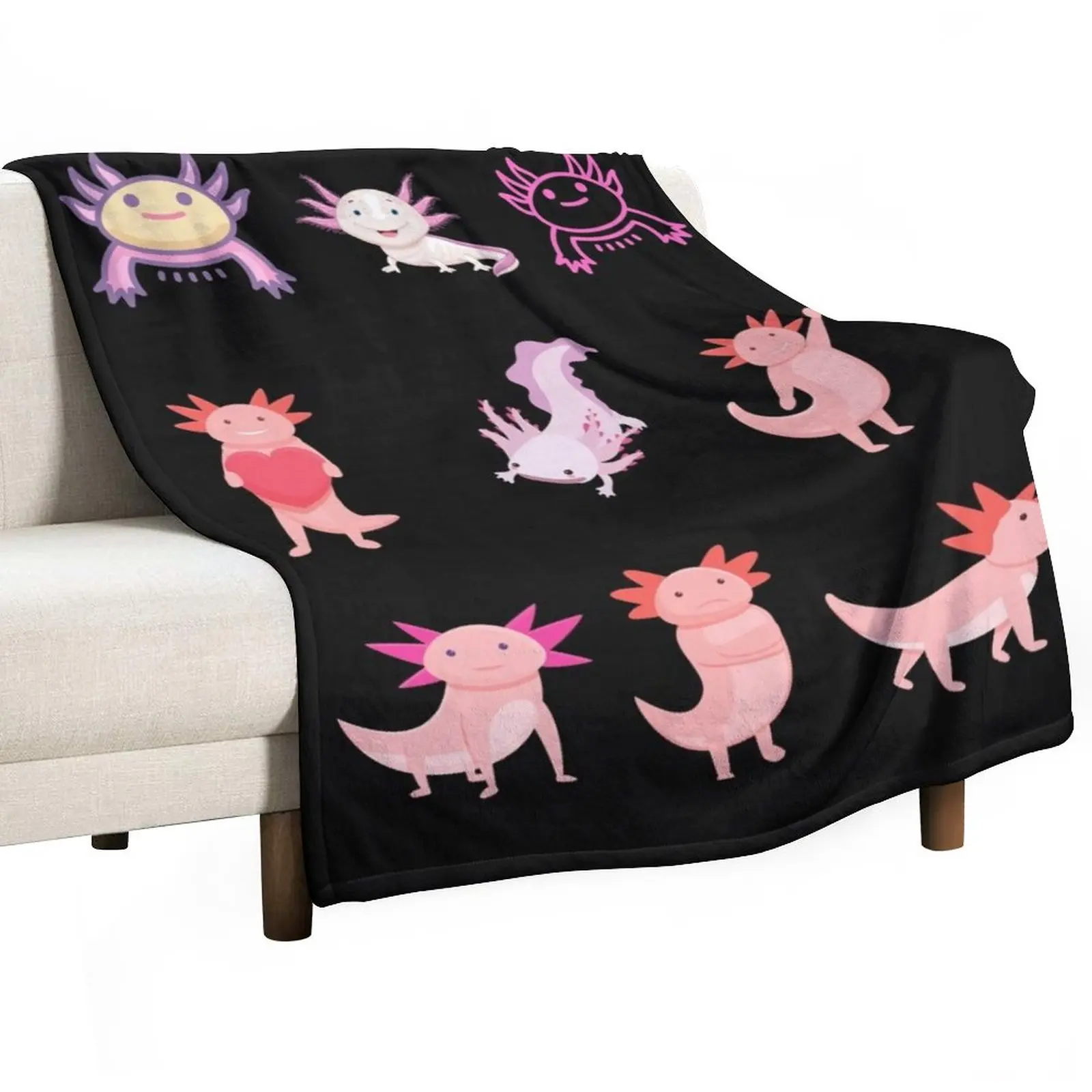 

New Tiny Axolotl-Tiny Happy Axolotl Throw Blanket Blanket For Decorative Sofa Soft Big Blanket Blankets For Baby