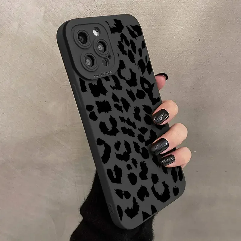 Vintage Leopard Print Phone Case For iPhone 14 13 12 11 15 Pro Max Case For iPhone 12 13 Mini XR X XS 7 8 Plus Soft Matte Cover