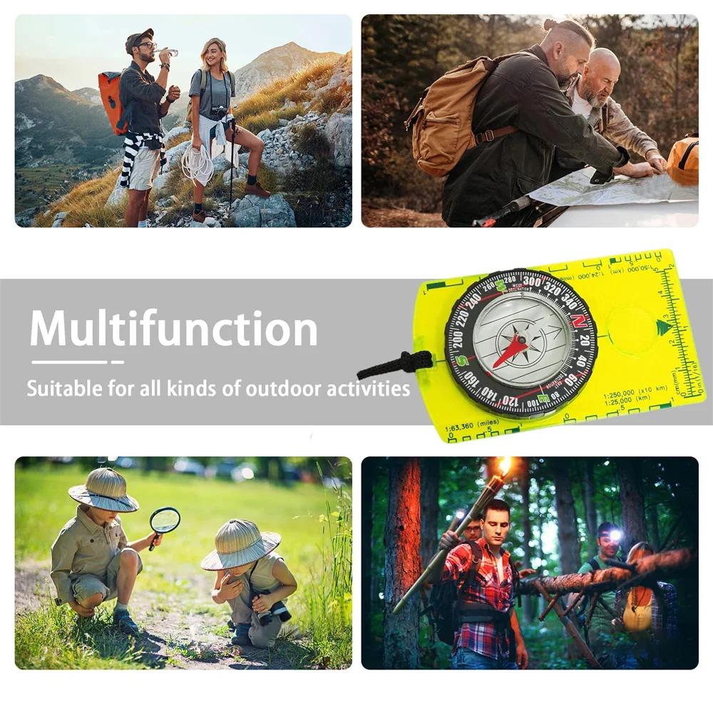 Orienteering Compass Hiking Compass Professional Portable Magnifying Compass Ruler Advanced Scout Compass Camping Navigation