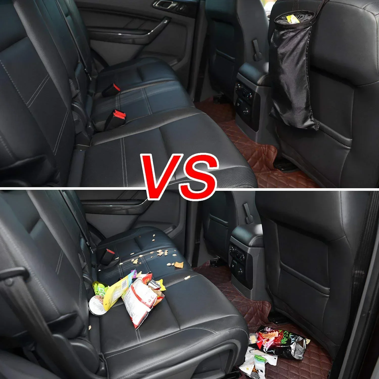 Multifunctional Hanging Seat Back Storage Bag Trash Can Organizer Car Trash Can Oxford Cloth Car Garbage Bin Accessories