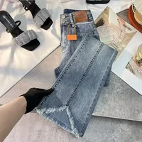 High Waist Flared Jeans Slimming Bootcut Pants Korean Style Elasticity Chino Pants Thin Material Summer Suitable Zipper Decorati