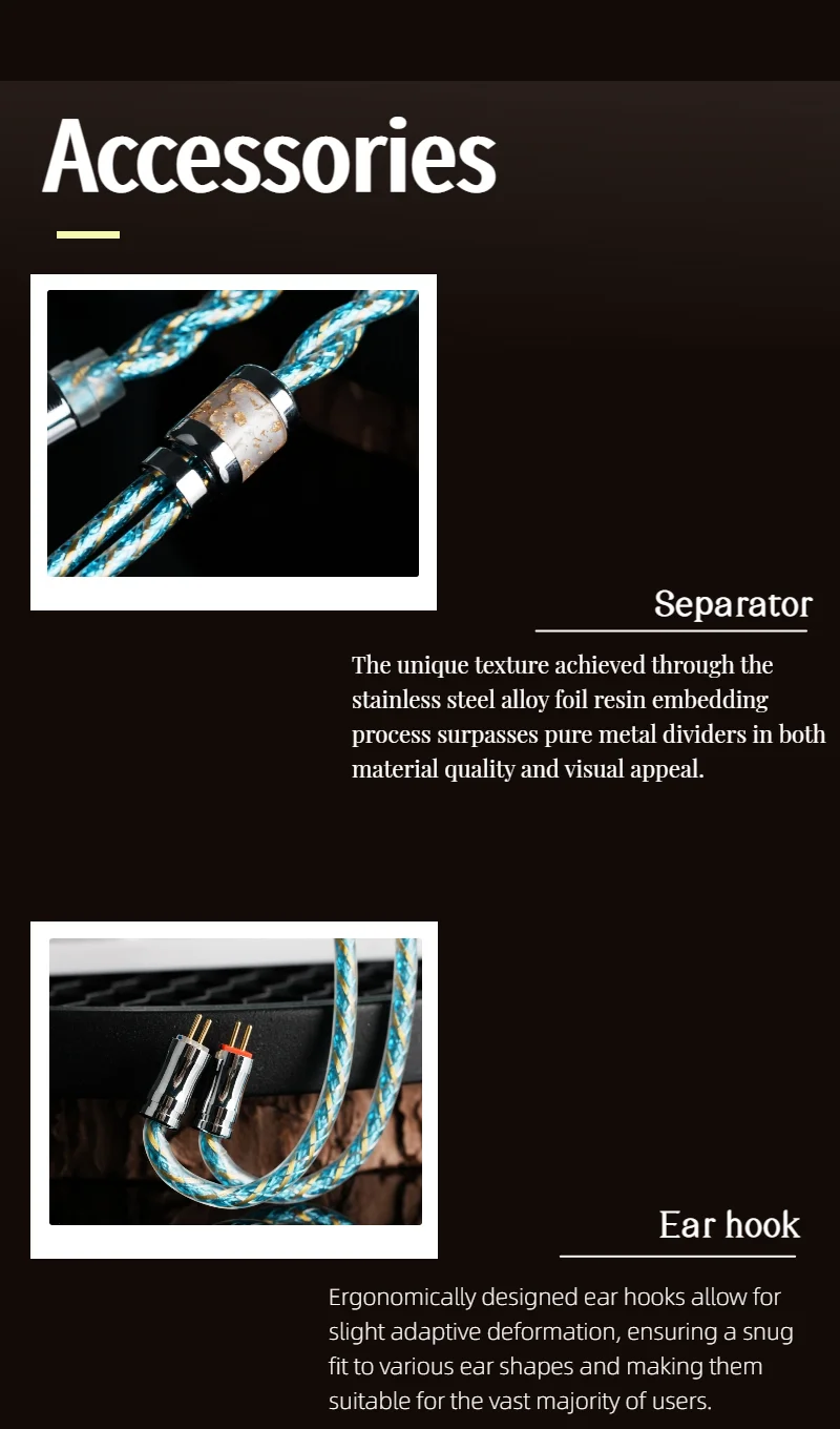 IvipQ-569 HIFI-Kopfhörer-Upgrade-Kabel, mit 0,78 2PIN/MMCX/Dual 3,5 mm, für JUZEAR X Z MOONDROP CHU II Fiio JT1 – Detail 4