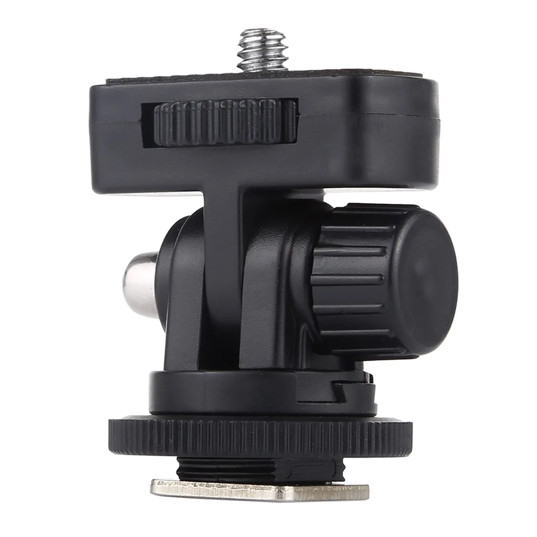 

360 Degree Metal Cold Shoe Tripod Cradle Head Flash Lamp 1/4 inch Tripod Screw Head Adapter With Lock For DSLR Cameras