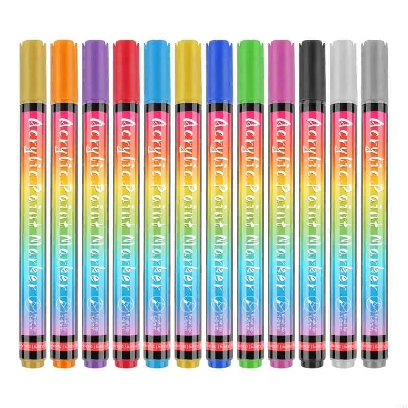 Pet Colouring Pens 12Color Safe and Smellless Soft Brush Cats Art Polish Pen Cats Dog Grooming Kits Easy to Use