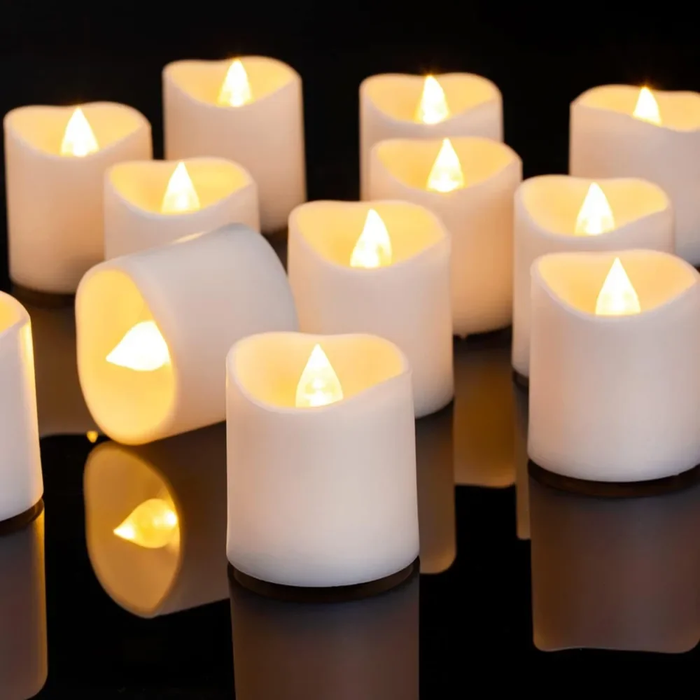 Calentador De Velas Paquete De 36 Velas Votivas LED Sin Llama Que Funcionan Con Pilas, Parpadeantes, Velas Falsas Electricas Juego A Granel Para Decoracion De Navidad Kit Para Hacer Velas