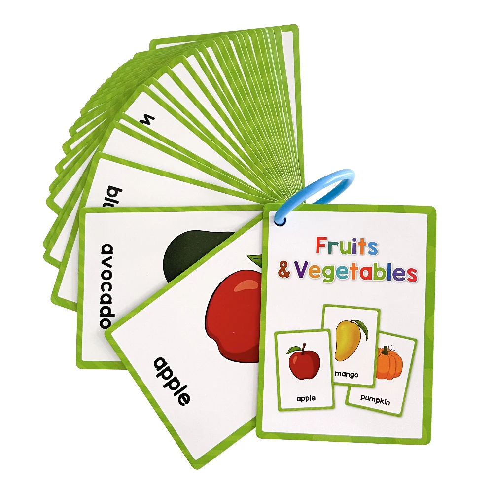 Kids Montessori English Words Learning Card Pocket Flashcards Early Educational Toys Classroom Supplies Teaching Aids 5