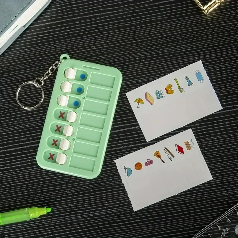 Children's Self Discipline Checklist Memo Board - Daily Planner & Task Organizer with Detachable Keychain