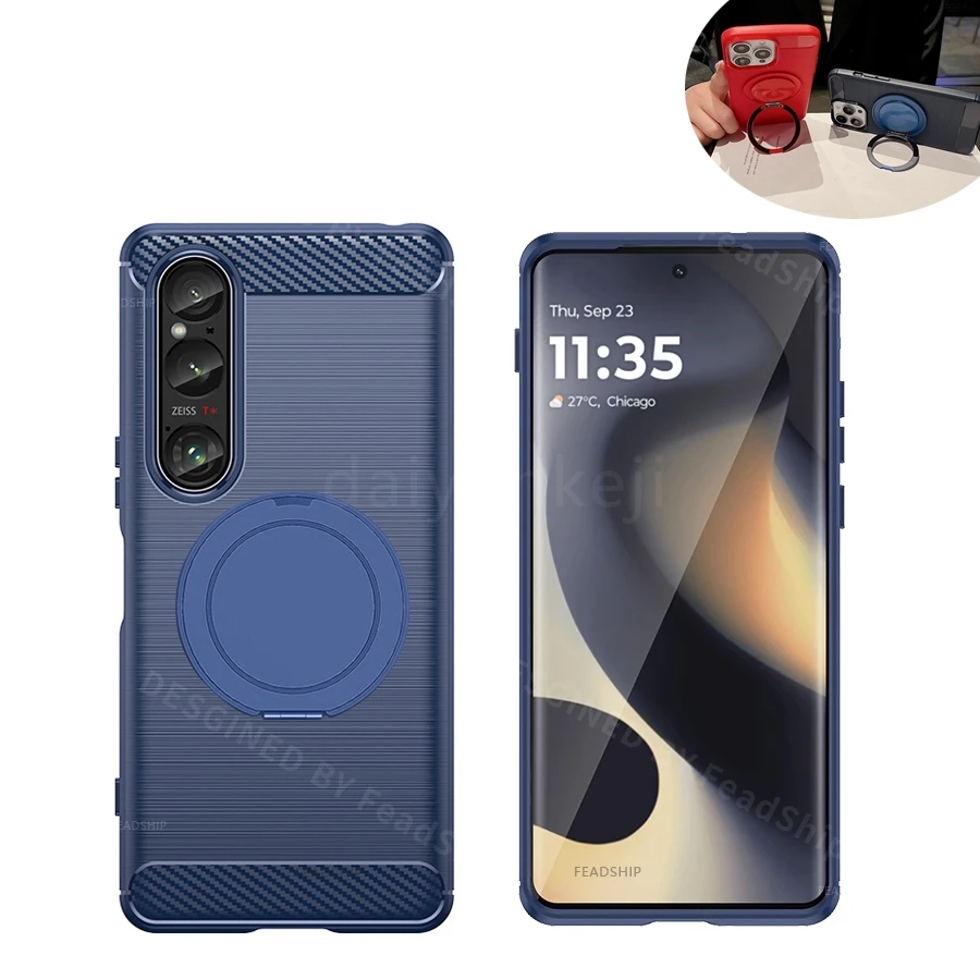 Silicone Magnetic Phone Case with Screen Protector & Holder