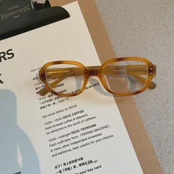 Vintage Y2K Retro Red Square Frame Blue Light Blocking Glasses (Yellow)