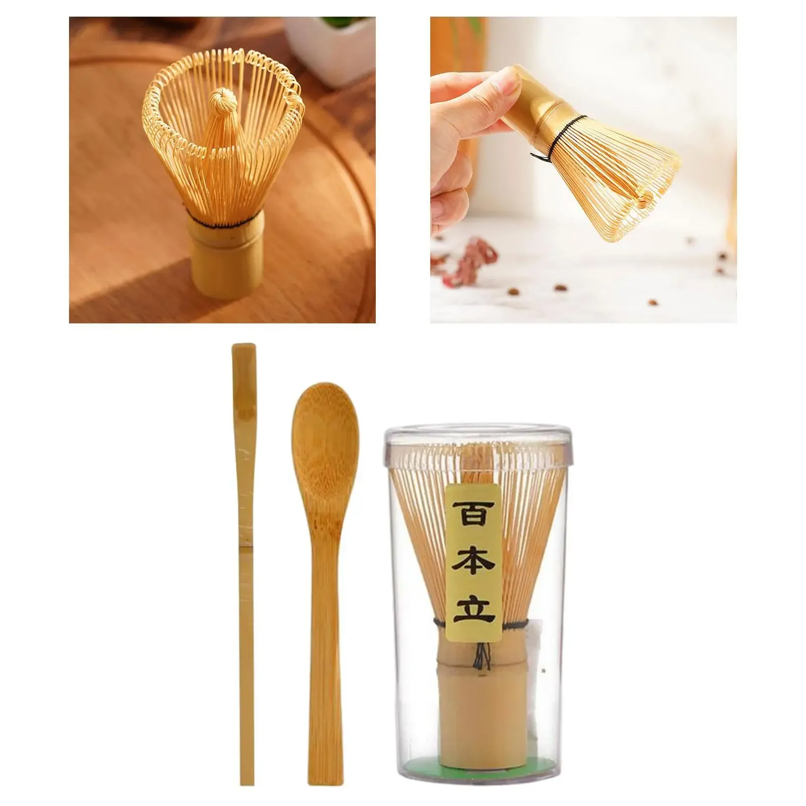Japanese Bamboo Matcha Whisk and Grinder Set - Premium Green Tea Ceremony Tool Collection