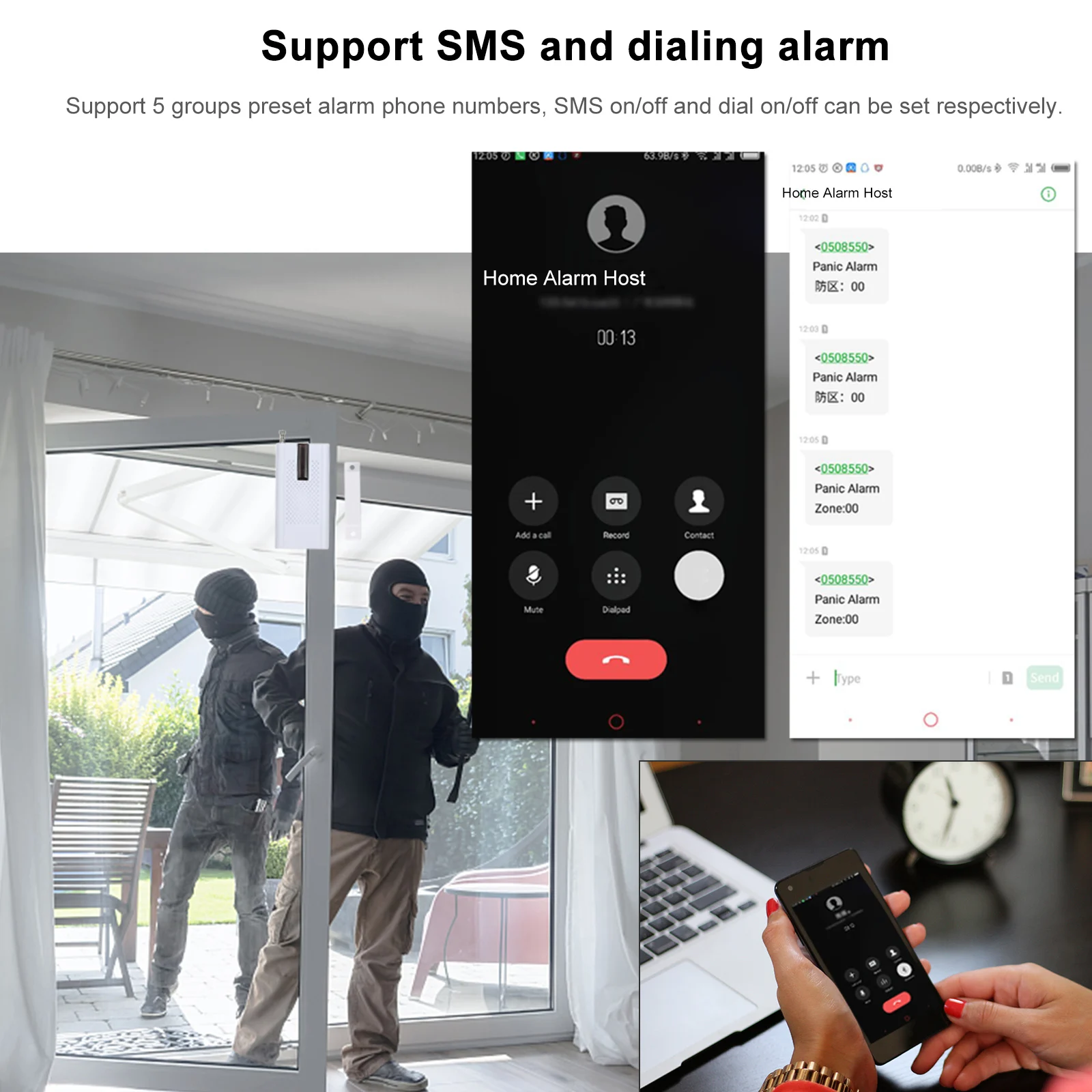 

433MHz Wireless WIFI + GSM Auto-dial Alarm Security System LCD Display Door Sensor Smart Home Burglar Security Alarm System