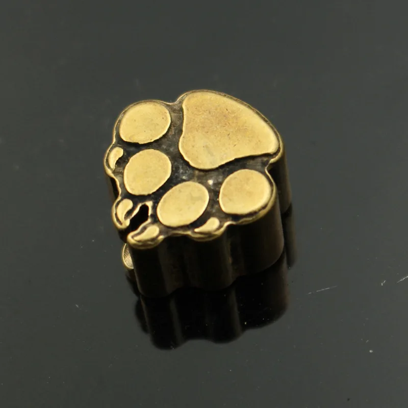 

Outdoor EDC Tool DIY Pendant Brass Bear Paw Lanyard Bead Paracord Knife Beads Keychain