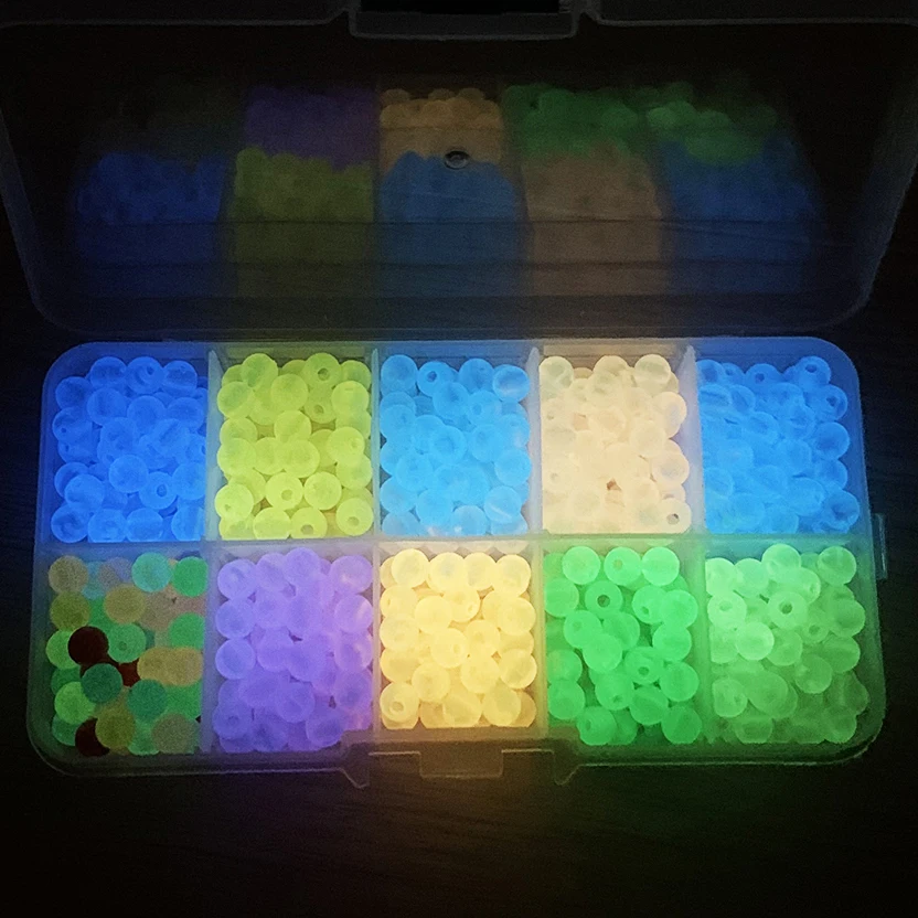 

Tigofly 550 pcs/box 6mm Luminous Plastic Fishing Beads Round Fish eyes Floating Lure Bait Fly Tying Beads Materials