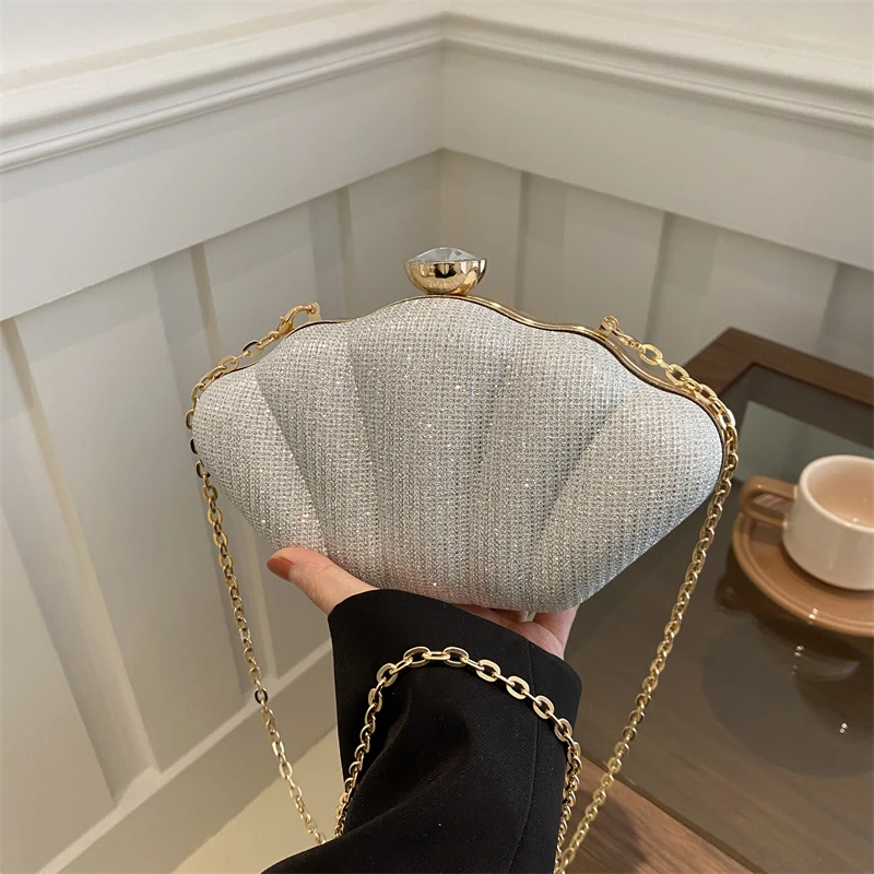 

Shell Fashion Sequins Ladies Shoulder Bags Chain Crossbody Bags for Women 2024 New Hot Sale Free Shipping Bolsas Femininas