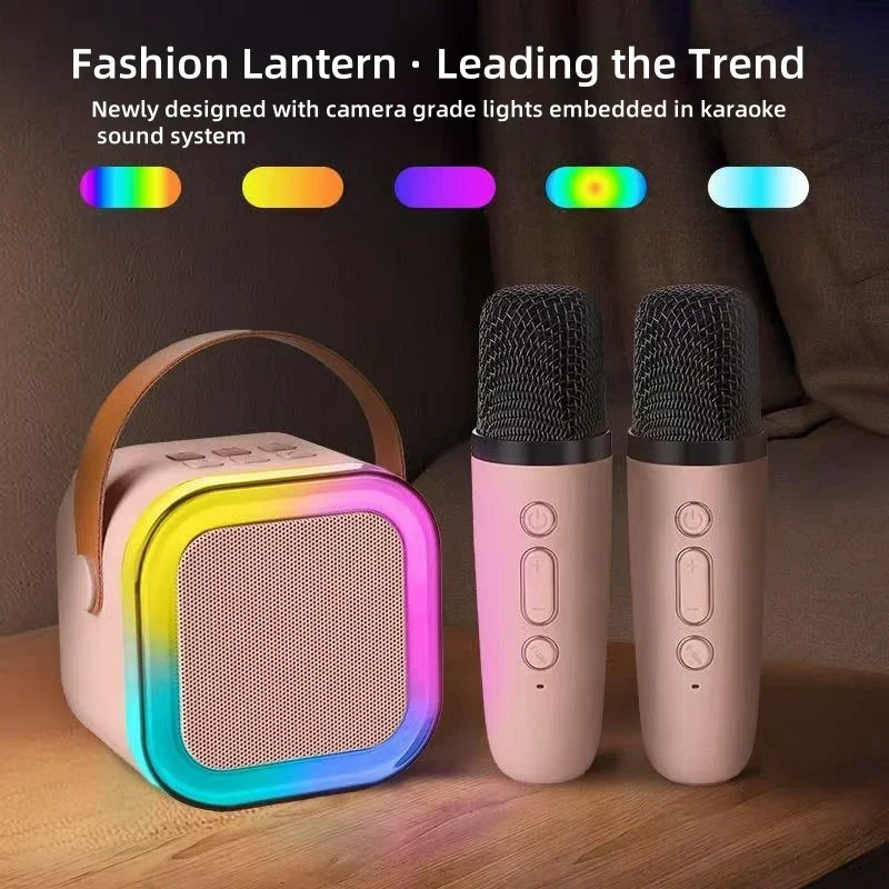 Portable K12 Bluetooth Karaoke Machine 5.3 PA Speaker System Wireless Microphones for Home Entertainment karaoke speaker,sound machine