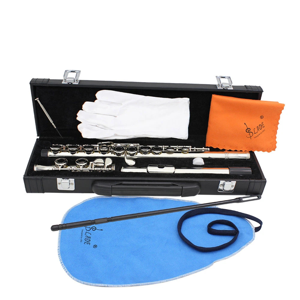 C Key 16 Closed Open Holes Professional Transverse Flute Concert ...