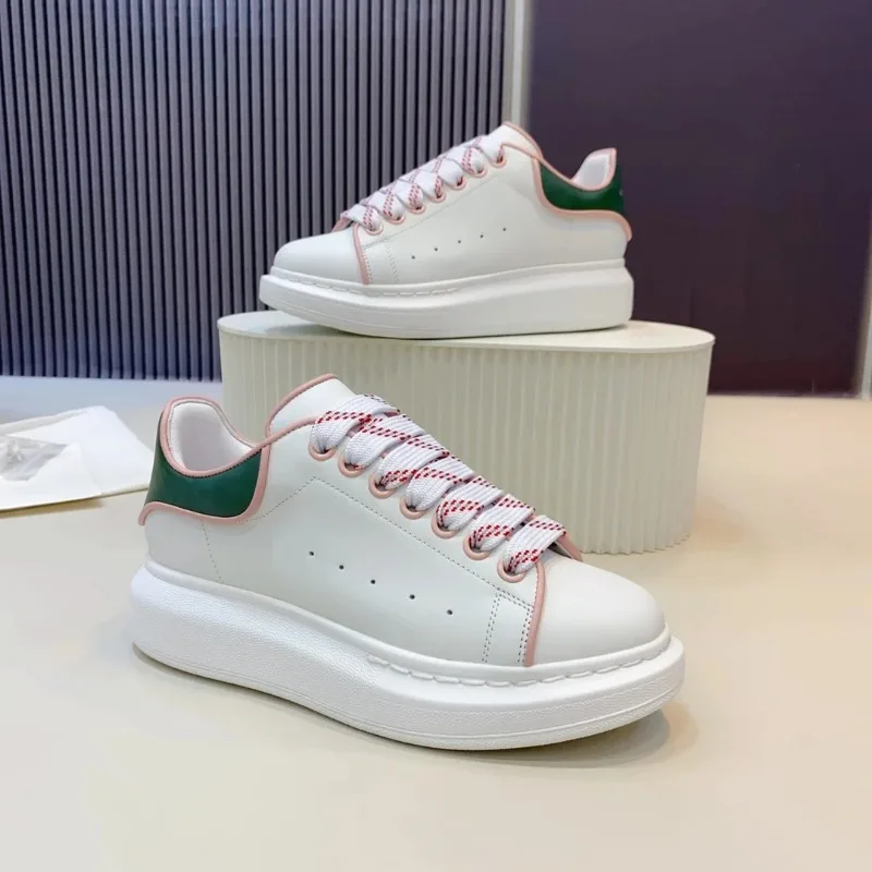 

Top High Quality AM Womens Trendy Casual Shoes 34-46 Luxury Mens Real Leather Unisex Sneakers Designr Couples Tide Shoes