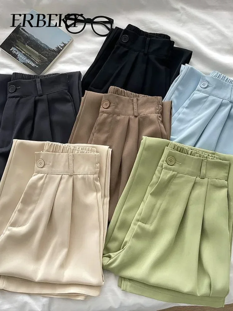 Sommer solide hoch taillierte einfache Hosen Temperament drapieren Damen Hosen Büro Damen gerade neun Minuten Hosen koreanische Mode