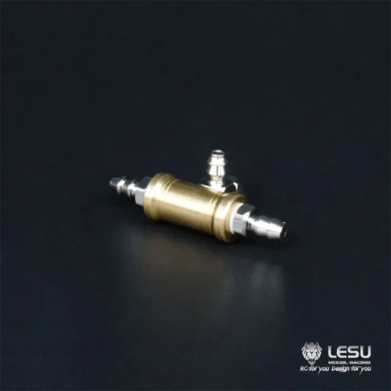 RC 1/14 Hydraulisches Modell-Ölleitungs-Umleitventil Dreiwege-Verbindungsstück Edelstahl-Düse für Baumaschinen-LKW DIY-Teile – Detail 5