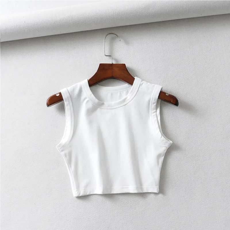 2025 Summer vintage white crop tops women biker black punk