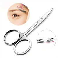 Elbow Beauty Scissors, Stainless Steel Nose Hair Trimmer, Eyebrow Trimmer, Remove Excess Facial Hair, Multi-function Beauty Tool 1