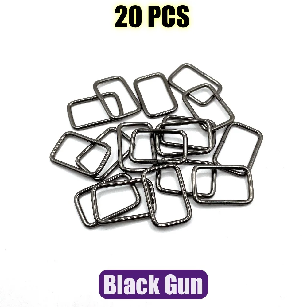 Metal Rectangle Ring Buckle Slide Loop - 20-Pack