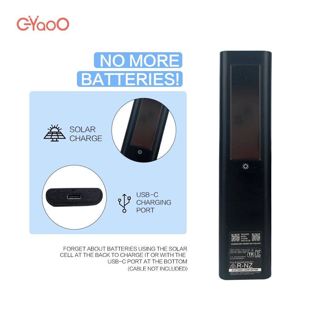 Substituição do Controle Remoto para Samsung Smart tv Solar Voice Compatível com Neo Qled Crystal Série Uhd Bn5901385a Bn59-01385a - Image 3