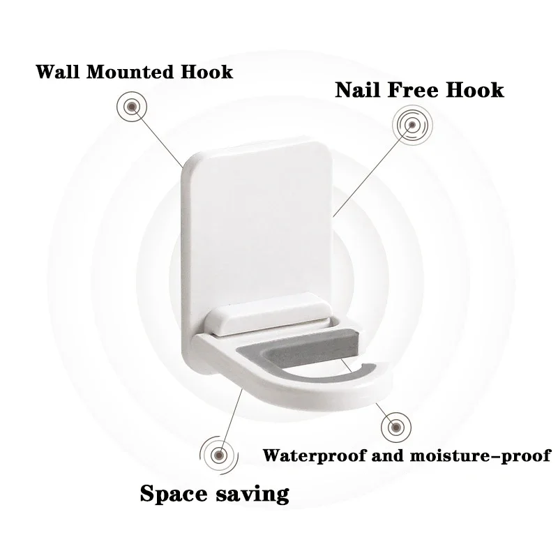Wall Mount Broom Mop Clip Holder Self-adhesive Broom Brush Mop Hanger Organizer Rack Kitchen Bathroom Multi-Purpose Hook