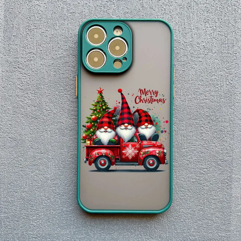 Weihnachtliche Baum- und Weihnachtsmann-Handyhülle für iPhone 17 16 15 14 13 12 11 Pro Max Mini XS XR X Plus – Stoßfeste Landschafts-Schutzhülle – Detail 6