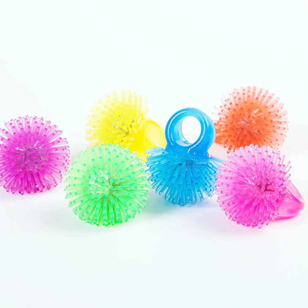 

20Pcs Party Light Rings, LED Flashing Bumpy Rings 5x3cm LED Flash Rings Party Rings Finger Toys Jelly Bumpy Rings for Party