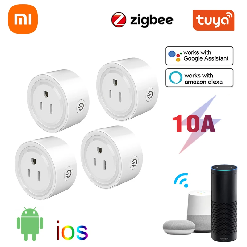 

Xiaomi Tuya WiFi ZigBee Smart Plug 10A Socket Ewelink Smart Life App Remote Control Works With Alexa Google Home US Standard