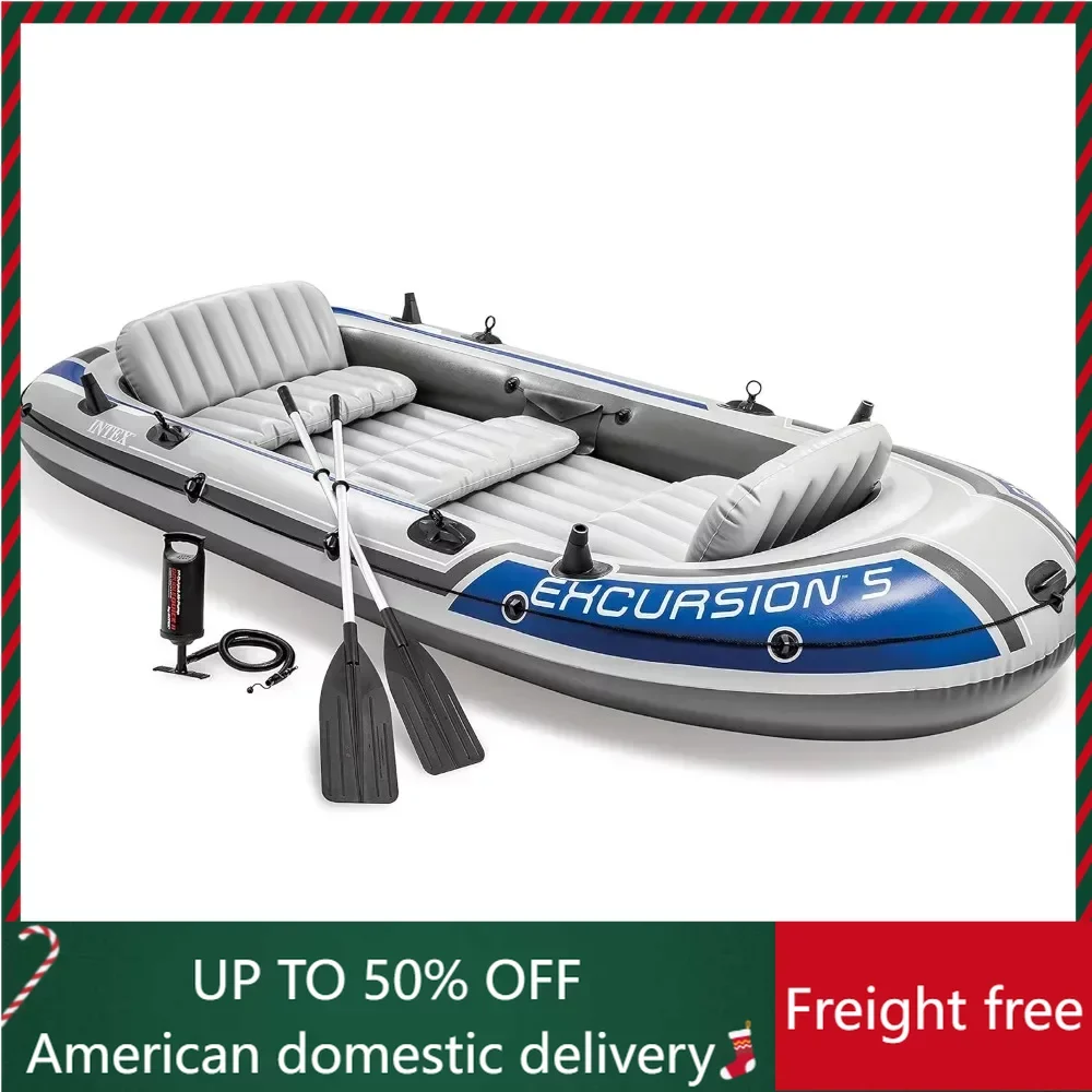 

Includes Deluxe 54in Aluminum Oars and High-Output Pump – Adjustable Seats With Backrest – Fishing Rod Holders Inflatable Kayak