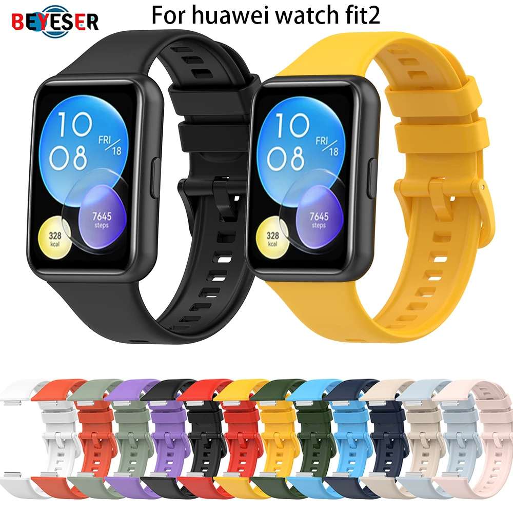 

Silicone Band For Huawei Watch Fit2 Sports Strap Official Same Paragraph Comfortable Breathable Replacement Bracelet Wristband