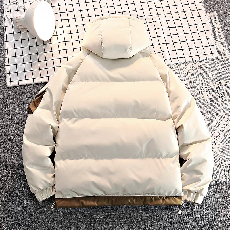 Men's Casual Solid Color Hooded Parkas Warm Winter Parkas Thick Jacket Coats