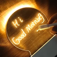 USB Luminous Acrylic Night Light Erasable Write Message Board Desktop Ornaments Lamp Creative Transparent LED Night Lights 1