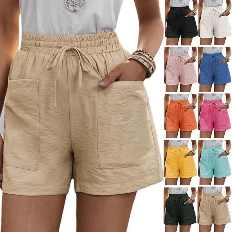 

Solid Color Casual Loose Shorts For Women Fashion 2023 Summer Vintage Women's Oversize Shorts Female Streetwear Cargo Pants
