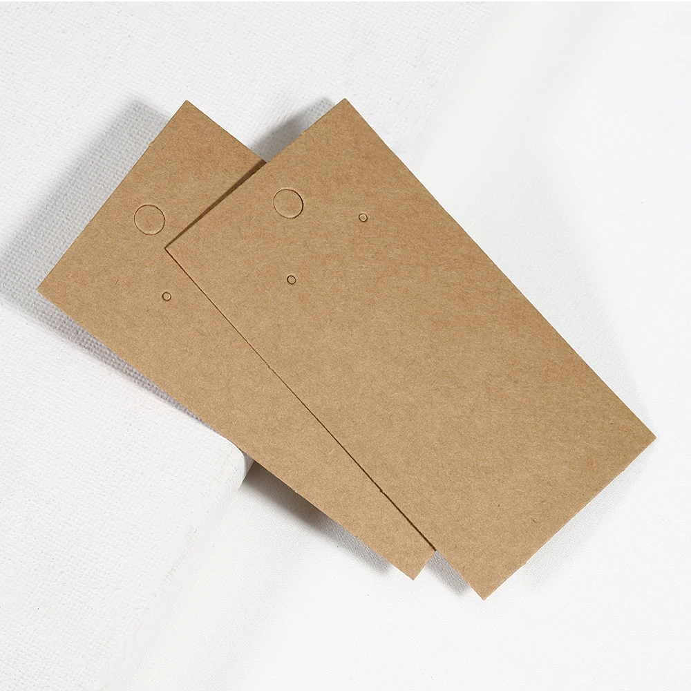 50pcs 5x9cm 크래프트 종이 귀걸이 쥬얼리 디스플레이 포장 빈 골판지 홀더 가격 태그 귀 스터드 롱 드롭 귀걸이 카드
