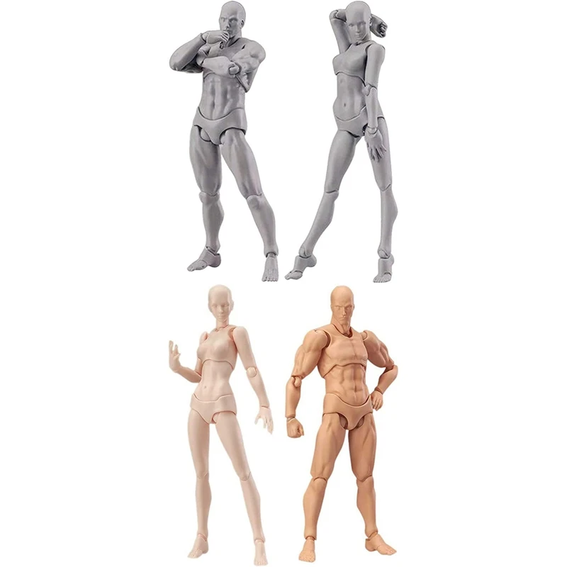 

Body Doll, Artists Manikin Blockhead Jointed Mannequin Drawing Figures Male+Female Set